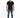 Finn Jeans in Mid Blue Wash – full-length front view on a model with a black slogan T-shirt
