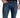 Finn Jeans in Blue Wash – front close-up on a model showing the silver zip pull and button