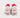 Rear view of white Neon LED Light Up Sneakers featuring pink accents and textured CARBON embroidery on the heels.