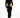 Model wearing the Amira sleek carbon black ribbed bodysuit with long sleeves and side cut-outs paired with skinny jeans.