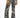 Marlee high-waisted wide-leg flare pants featuring a bold black and white geometric tribal bohemian print.