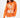 Model wearing an orange The Who graphic sweatshirt in a relaxed knit fit, perfect for trendy Gen Z streetwear style.