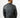 Back view of Bradley black leather jacket with ribbed shoulder and hem detailing on model in blue jeans.