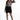 Model wears the Elora long-sleeve nude and black baroque print bodysuit with a crew neckline and body-contouring fit.