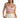 Model wearing high-waisted Freya white wide-leg pants with a drawstring and a pink ribbed crop top with gold chain straps.