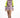 Women's purple Parker track shorts with neon yellow trim and drawstring, paired with matching colorblock windbreaker.