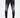 Zane men's black washed skinny jeans with distressed ripped knees and ankle zippers in a faded carbon finish.