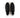 Top view of Carbon Jeans black low-top sneakers with white heel tabs and matching black laces on a white background.