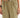 High-waisted khaki crepe pants with a pleated front and a tan croc-textured belt featuring a silver buckle and pouch.