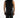 Back view of man in Wayne black denim overall shorts with V-shaped straps and a streetwear fit against white.
