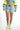 Light blue Parker streetwear shorts with neon yellow trim, elastic drawstring waist, and matching cropped jacket.