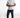 Man in a white Carbon Jeans Classic Industry streetwear t-shirt with pinstripe joggers and white sneakers.
