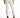 Rear view of Maisie white high-waisted tailored trousers with a slim fit, paired with black heels for a streetwear vibe.