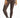 Model wearing high-waisted Carbon Maci Leggings in a smooth brown fabric paired with graphic high-top sneakers.