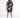 Back view of Ryland Two-Piece Top Set, featuring a black button-up shirt and shorts with abstract streetwear patterns.
