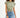 Model in Gravity Grey Padded Muscle Tee with structured shoulders and distressed denim shorts against white background.
