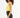 Side profile of a model wearing a yellow ribbed yoga crop tank top and black high-waisted activewear leggings.
