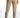 Back view of Camryn high-waisted beige trousers featuring a brown braided belt and tapered leg with a trendy fit.