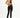 Model wears the Wild Mushroom tan cropped Ride Blazer with padded shoulders over a black tube top and skinny jeans.