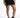 Maddison black high-waisted mini skirt featuring an asymmetrical wrap front and eyelash lace trim at the hem.