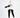 Model wearing FAITHFUL white oversized sweatshirt with rainbow striped sleeves and black joggers.
