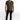 Model in Mason slim straight black jeans with subtle distressing, olive t-shirt, and black sneakers on white backdrop.