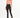 Model in pink yoga crop tank top and high-waisted leggings with front slits, highlighting sculpted fit and studio style.