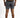 Back view of Niko men's vertical black and white striped swimsuit with black waistband and back pocket.