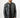 Man in Bradley dark blue denim-style leather jacket with ribbed shoulders and sleeve detailing.