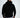 Back view of a man in the Smile More black oversized streetwear hoodie with white sleeve embroidery.